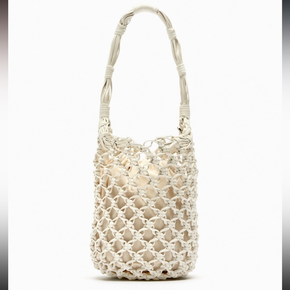 Zara woven handcrafted braided bucket bag shoulder & crossbody